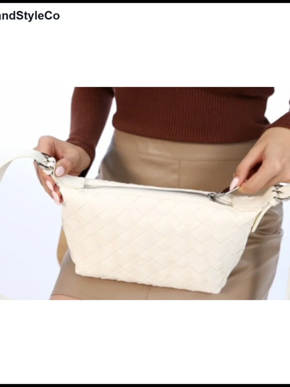 Faux Leather Woven Hobo Bag Tote Shoulder Crossbody Purse